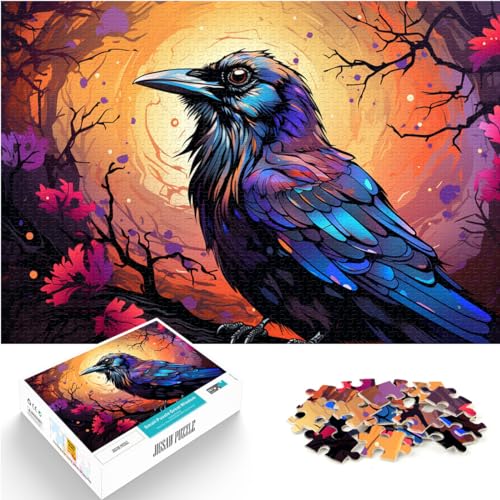 Puzzles für Fantasie, bunte Krähe, Puzzles für Erwachsene, 1000-teiliges Puzzle, Holzpuzzle, Weihnachtswunschliste mit Weihnachtsmann, 1000 Teile (50 x 75 cm)