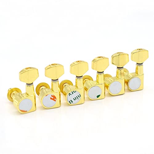 Gitarren Stimmwirbel 6 Stücke Gitarre Tuning Pegs Maschinenköpfe Tuning Peg Maschine Head Guitar Tuner Keine Montagelöcher (Color : 6L Gold)