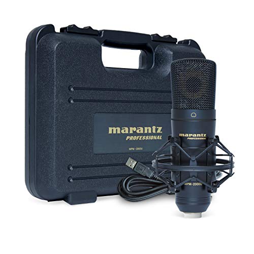 Marantz Professional MPM-2000U - Großmembran USB-Kondensatormikrofon im Studioqualität für Aufnahme, Podcast, Twitch, Youtube, Gesang, Akustikinstrumente, inklusive Shockmount, USB-Kabel, Tragetasche