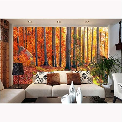 XLMING Herbst Waldbäume Bilder 3D Tapeten Home Esszimmer Sofa Schlafzimmer Wohnzimmer TV Hintergrund-250cm×170cm