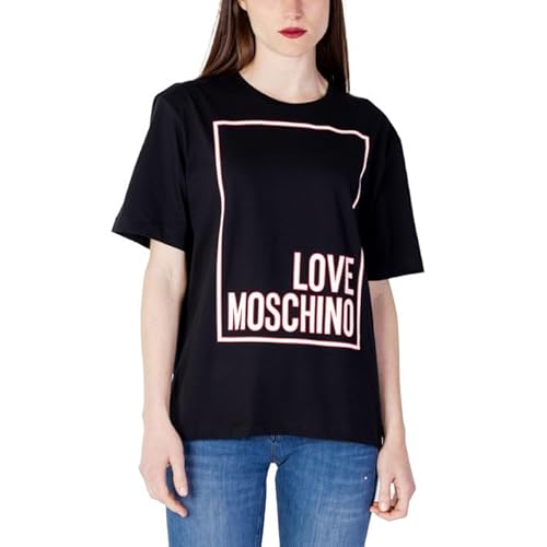 Love Moschino Women's Oversize fit Short-Sleeved T-Shirt, Black, 44