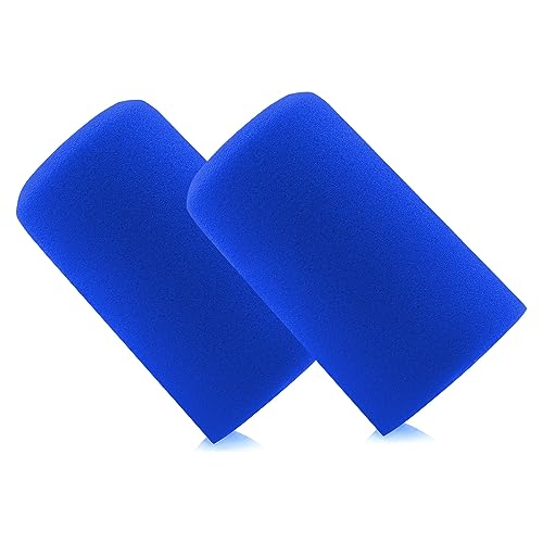 LEFXMOPHY SM7B Popfilter für Shure SM7B Gesangsmikrofon RK345 Ersatz-Windschutzscheibe, Geräuschunterdrückung, Windsack-Abdeckung, 2er-Pack, blaue Windschaumabdeckung