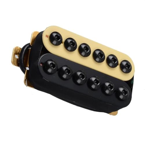 Gelb-schwarze verstellbare Metall-Humbucker-Tonabnehmer für E-Gitarre, Kunststoff-Spulen-Gitarrenteile Single-Coil-Tonabnehmer (Color : Bridge)