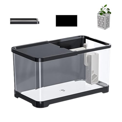 Nbhuiakl Aquarium-Kit | Kleines Aquarium, dekoratives Salzwasseraquarium-Set | Kreatives Fischaquarium mit Korb, vielseitige Aquarien für Quallen, Guppys, Garnelen, Goldfische