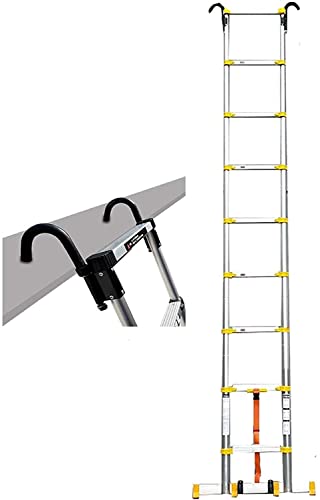 16,5 Fuß/20 Fuß Teleskop-Ausziehleiter aus Aluminium, mit Haken und Stabilisator, robuste, zusammenklappbare Mehrzweck-Teleskopleiter für Bäume/Dächer (Größe: 3,8 m/12,5 Fuß) (6,2 m/20,3 Fuß)