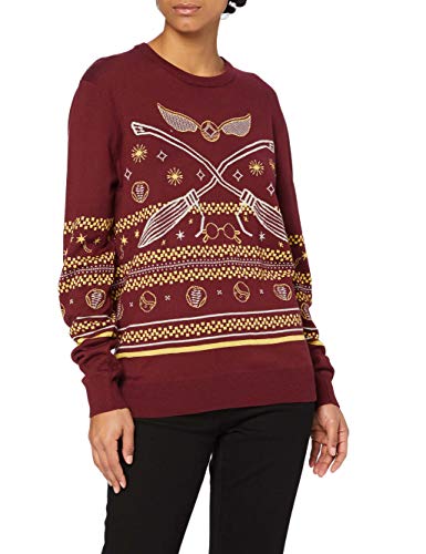 Harry Potter Women's WOHAPOMPU037 Pullover, Bordeaux, Large