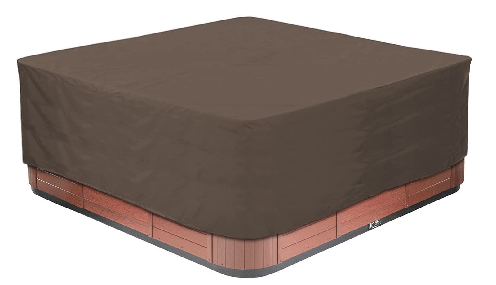 BaCover Outdoor Whirlpool Abdeckung, 210D Oxford-Gewebe Wasserdicht Spa Hot Tub Pool Abdeckun Quadratische Pool-Staubschut Mehrere Größen zur Auswahl,Kaffee,240x240x85cm