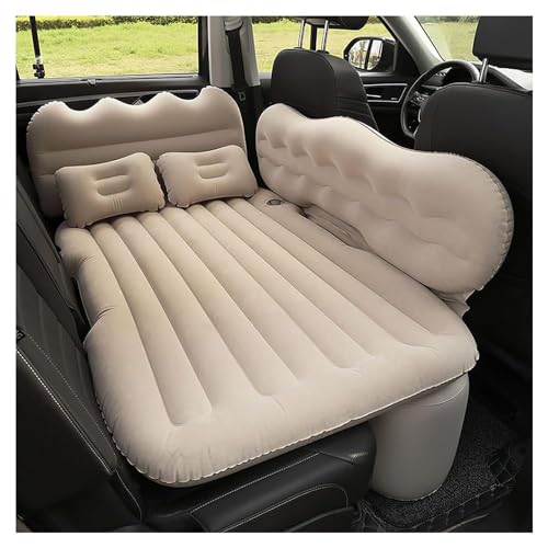 BDWXJP Aufblasbares Bett Auto Matratze für VW Golf 2009-2023, Auto Luftmatratze für Rücksitz Luftbett SUV Aufblasbare Matratze mit Auto Luftpumpe e 2 Kissen Autozubehör,A/BEIGE