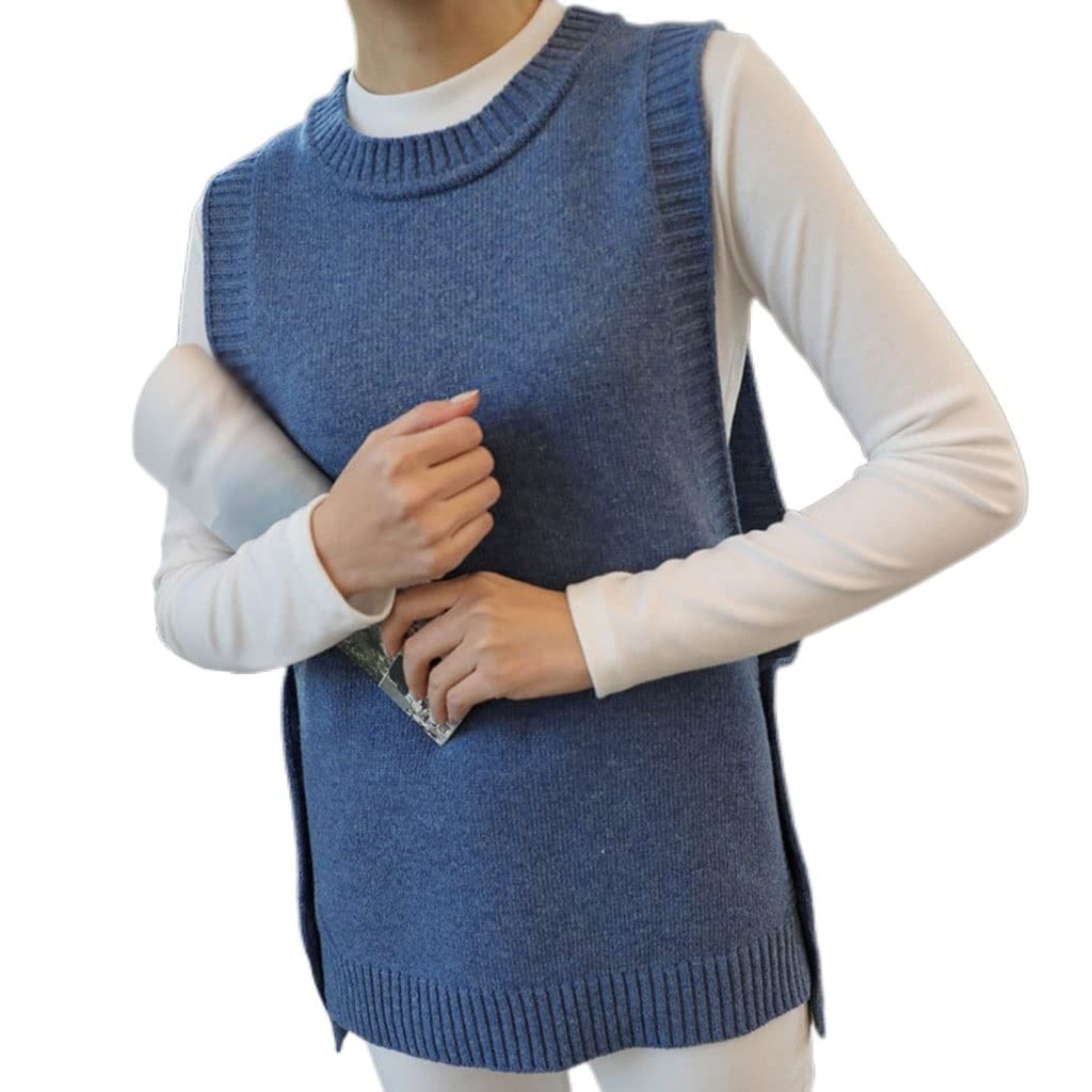 YIHANSS Damen Unterhemd Gestrickt Rundhals Koreanische Version Retro Ärmellose Pullover Weste Oberbekleidung Jacke