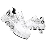 Pinkskattings@ Damen Und Mädchen Rollschuhe Skateboard Schuhe Kinderschuhe Mit Rollen Skate Shoes Rollen Schuhe Sportschuhe Laufschuhe Sneakers Mit Rollen Kinder