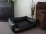 Hundebett Hundesofa Schlafplatz Kunstleder Similpelle 130 cm X 100 cm schwarz