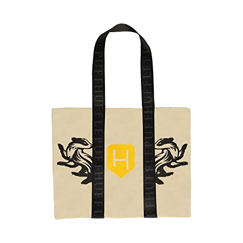 Cinereplicas Harry Potter - Hufflepuff Deluxe Tote Bag aus Baumwolle mit Polyesterriemen 41 * 34cm - Offizielle Lizenz