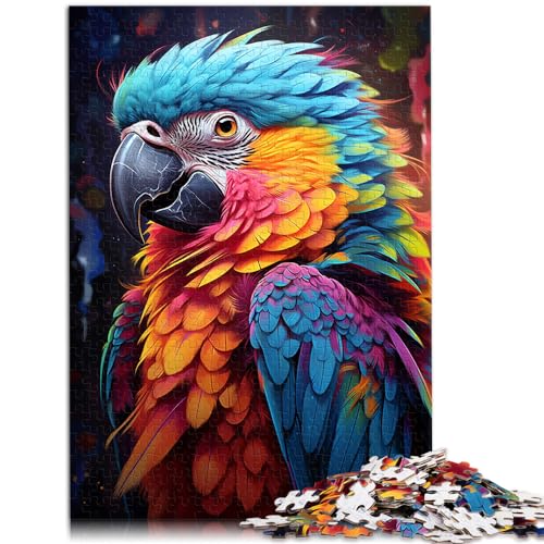 Puzzle für psychedelische Malerei, bunter Papagei, Puzzle 1000 Teile, Holzpuzzle, einzigartige Geburtstags, 1000 Teile (50 x 75 cm)