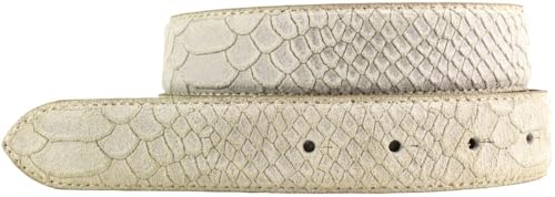 BELTINGER Gürtel mit Pythonprägung ohne Schnalle 3 cm | Leder-Gürtel für Damen Herren 30mm Schlangen-Optik | Schlangen-Muster | Mist 95cm