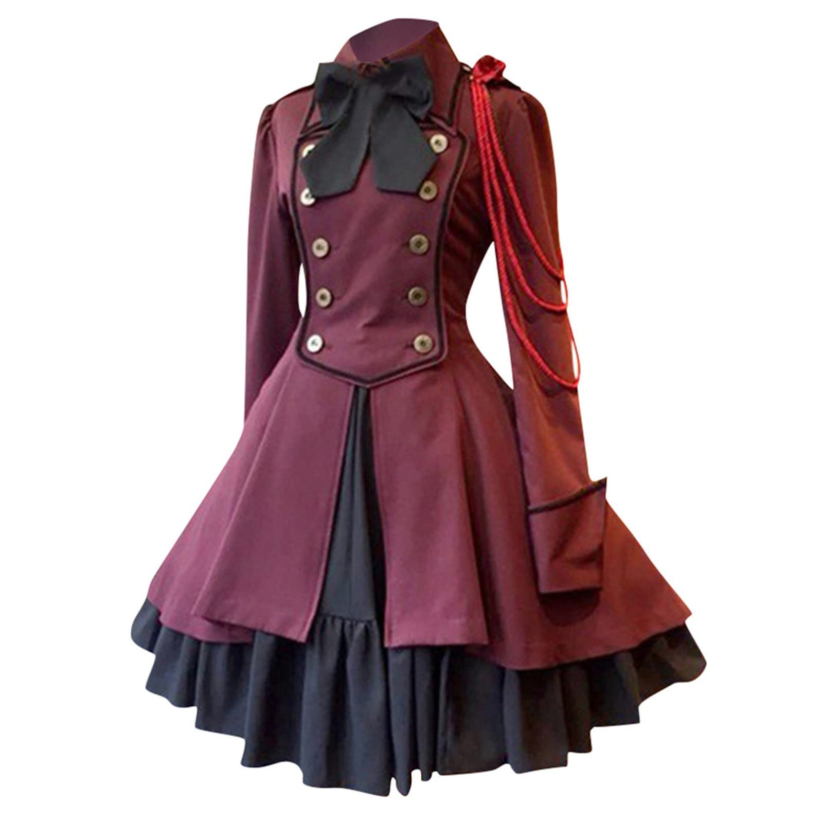 Renaissance Kleid Damen Mittelalter Viktorianischen Königin Kleider Renaissance Mittelalter Cosplay Uniform Halloween Kostüm für frauen Renaissance Gotisch Maxikleid Karneval Halloween Party Pr