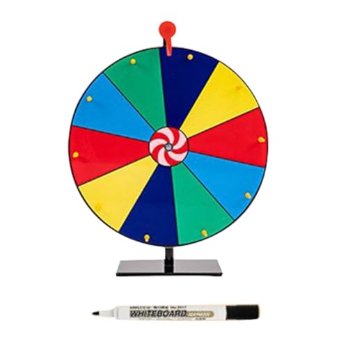 Haztholf Tisch-Preisrad, 40,6 cm, drehbares Rad mit 10 Steckplätzen, mit trocken abwischbarem Stift für Fortune Spin Game