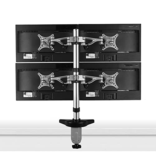 Universal TV Ständer 4 Monitor Halterung, 4 Monitor Ständer für 10-24 Zoll Computerbildschirme mit voller Gelenk, Höhenverstellbar/Neigen/Schwenken/Drehen