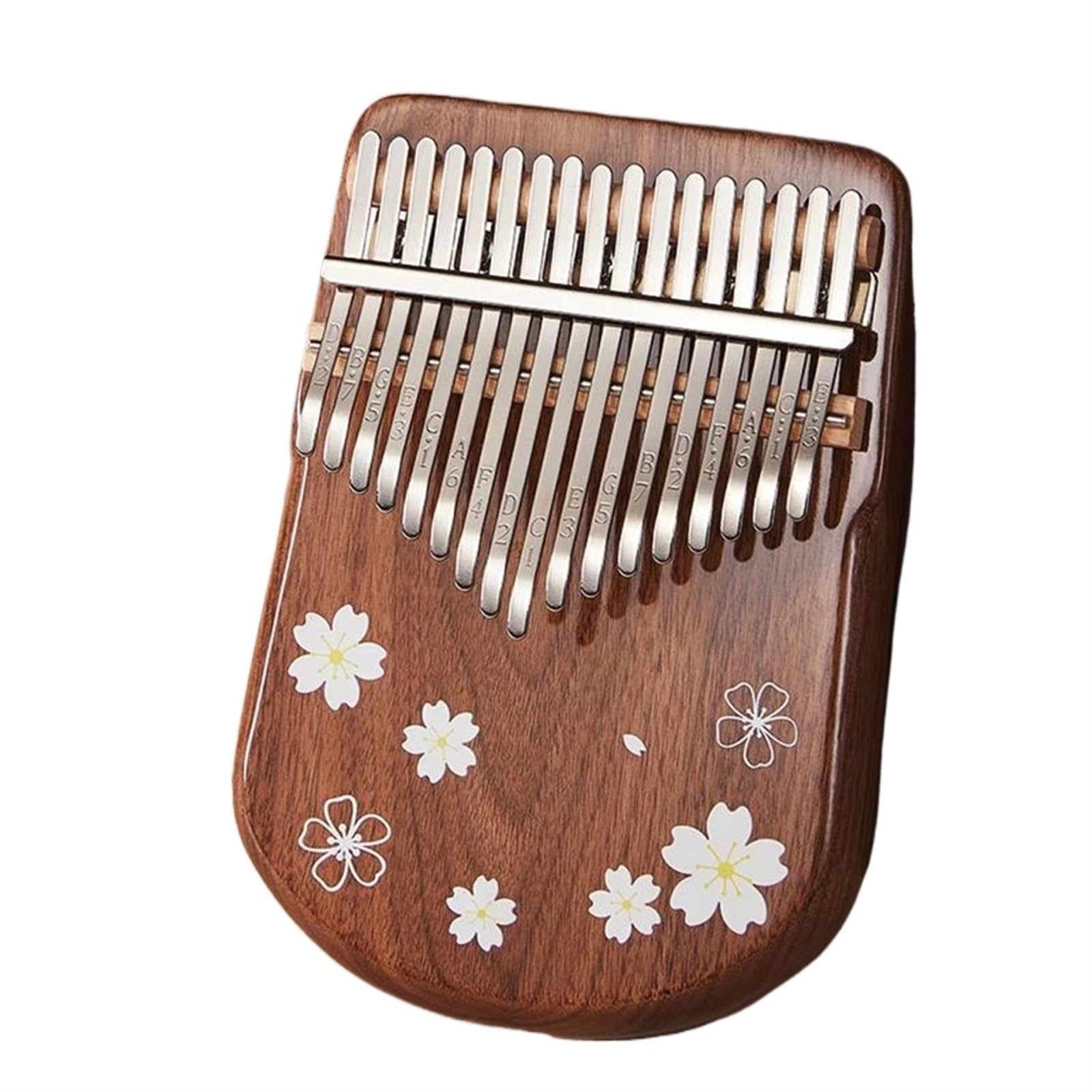 Kalimba 17 Tasten Kalimba Walnuss 21 Tasten Kalimbas Chromatische Tragbare Mini Musik Tastatur Finger Klavier Zubehör(C17)