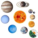 10 Stück Sonnensystem, leuchtende Wandaufkleber, leuchten im Dunkeln, Planeten im Weltraum, Wandsticker für Kinder, Baby, Schlafzimmer, Wohnzimmer, Kinderzimmer, Dekoration