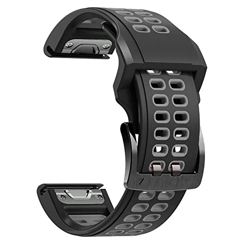 OPKDE Uhrenarmband für Garmin Fenix 7X, 7, 6, 6X, 5, 5X, 3HR, Epix, MarQ, Approash S62, TACTIX Delta, Silikon, einfach anzubringen, 22 mm / 26 mm, For Fenix 3 3HR, Achat