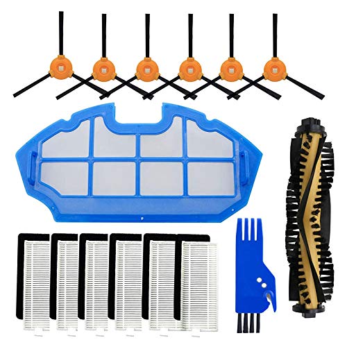 Ersatzteile für Staubsauger von Ecovacs DEEBOT N79 N79S DN622 Roboter-Staubsauger – Hauptbürste, Filter, Seitenbürste, Staubsaugerzubehör (Farbe: schwarz gelb)