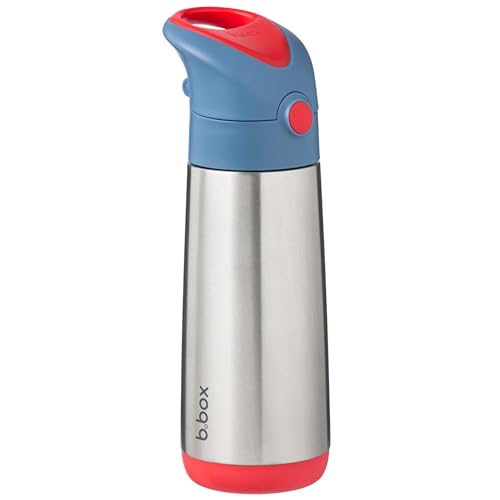 b.box Thermoflasche für Kinder 12m+, Thermosflasche, haltbar, 500 ml Blue Blaze Trinkflasche aus Edelstahl, isoliert