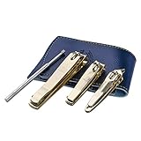 Maniküre-Set, 3-/4-teilig, tragbares Nagelknipser-Set, Pediküre-Set aus Edelstahl, professionelles Nagelscheren-Pflegeset mit schwarzer Reisetasche aus Leder, tragbares Geschenk (Farbe: 3er-Set