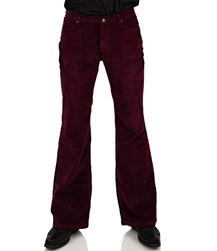 Weinrote Herren Cordhose Bootcut Schlag 32/32