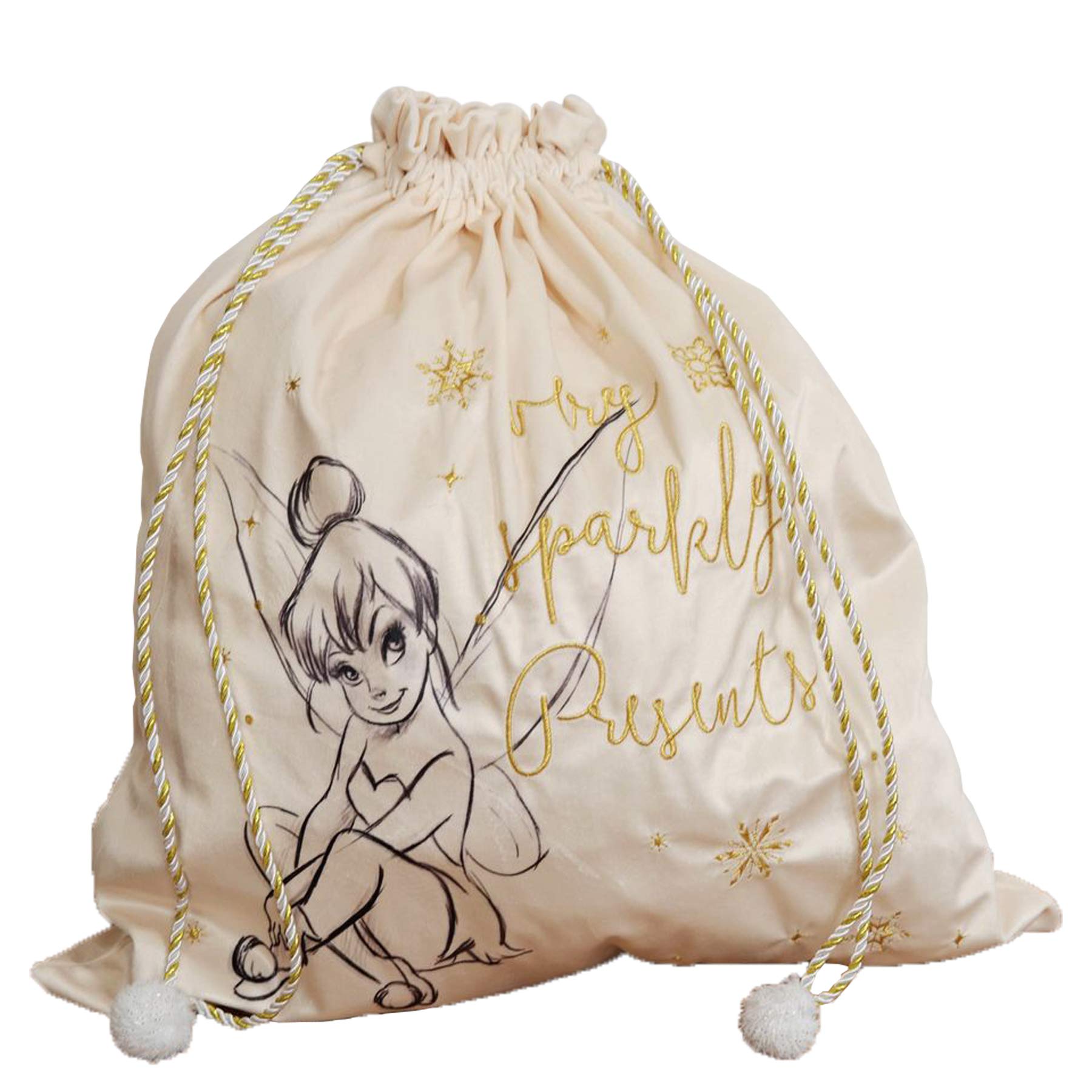 Widdop Tinkerbell Disney Weihnachts-Sack aus Samt für Geschenke/Geschenke