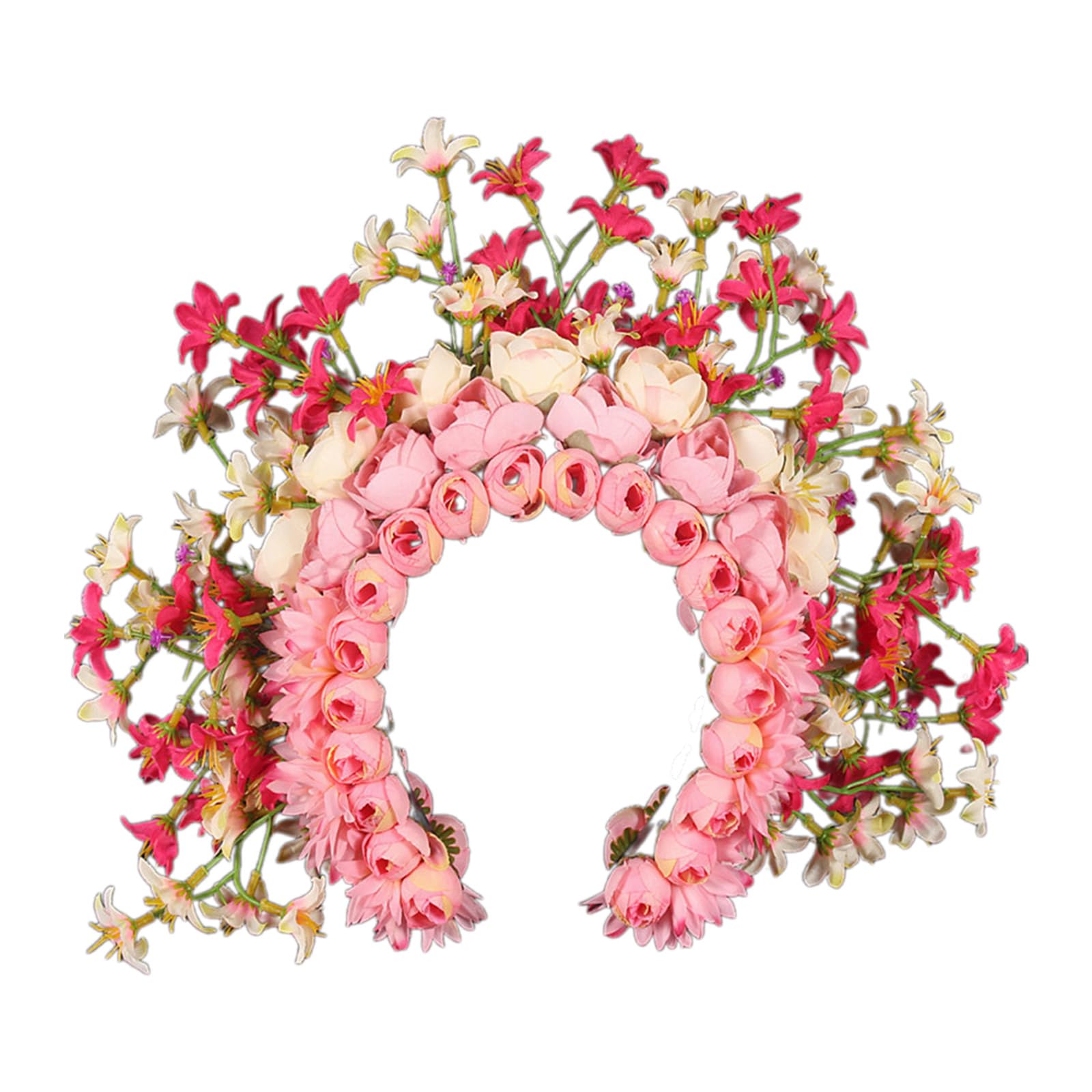 SZYDD Xunpu Damen-Haarnadel-Blumen-Haarband, elegantes Blumenkronen-Stirnband, farbenfroher Blumenkopfschmuck, exquisiter Blumen-Haarschmuck, geeignet für Fotos