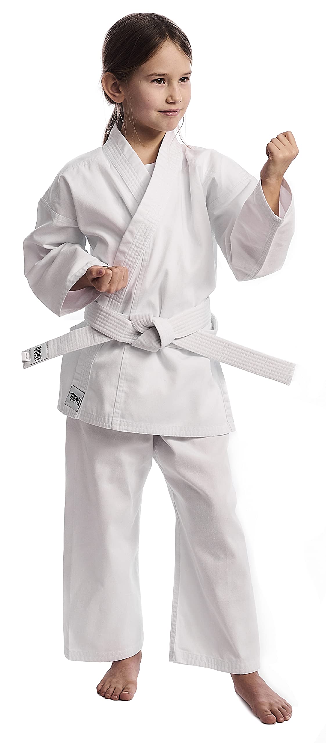 Ippon Gear Club 2 Karate Gi Set Einsteiger Karateanzug Kinder Anzug inkl weißem Gürtel [Größe 190 I Schnürbund I 220gr/m² (8 oz) Stoffdichte] weiß