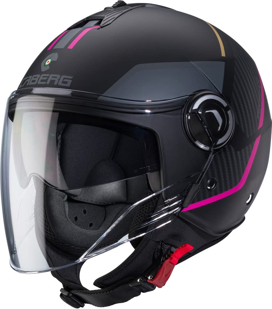 Caberg Riviera V4 X Geo Jethelm (Black Matt/Pink,XS (53/54))