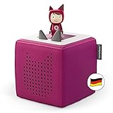 tonies Toniebox Starter Set inkl. 1 Kreativ Figur – Audioplayer für Hörbücher und Lieder für Kinder, einfach zu bedienende kabellose Musikbox BZW. Lautsprecher, 7 Std. Akku, Beere