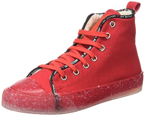 Love Moschino Damen Collezione Autunno Inverno 2021 Sneaker, rot, 40 EU