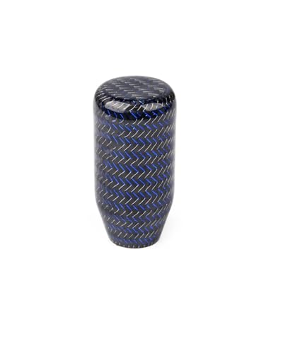 Schaltknauf Für Die Meisten Autodekorationen Klassischer JDM-Stil Universeller Ovaler Kugel-Schaltknauf Aus Kohlefaser Mit 3 Adaptern Shift knob(Blue-70mm)