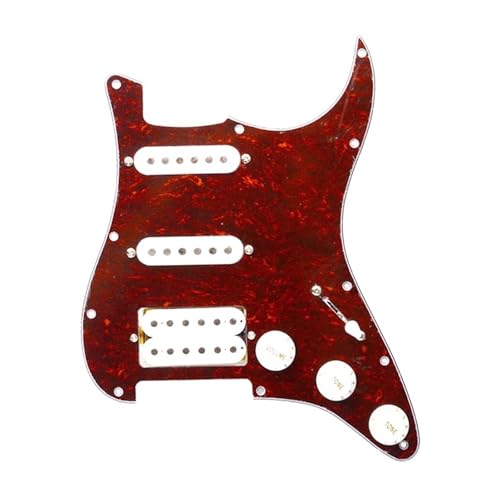 Schlagbrett Tonabnehmer für E Gitarre Elektrische Gitarre Schlagbrett Pickup Komplette Set Pickup Montage Verdrahtung Montage Upgrade(Red tortoise shell panel)