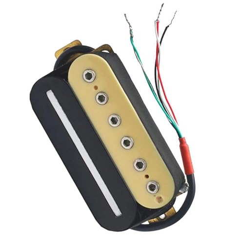 Gelbe E-Gitarre, Humbucker-Hals-Tonabnehmerkabel, Spulenspaltung, Sechskantschraube für Einstellen Single-Coil-Tonabnehmer