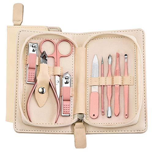 BONAD Zehennagelknipser 9 stücke Nagel Clippers Set Schere Tweezers Sichel Ohr Löffel Multifunktionale Maniküre Schönheit Nail Art Werkzeuge mit Aufbewahrungstasche Nagelknipser-Set