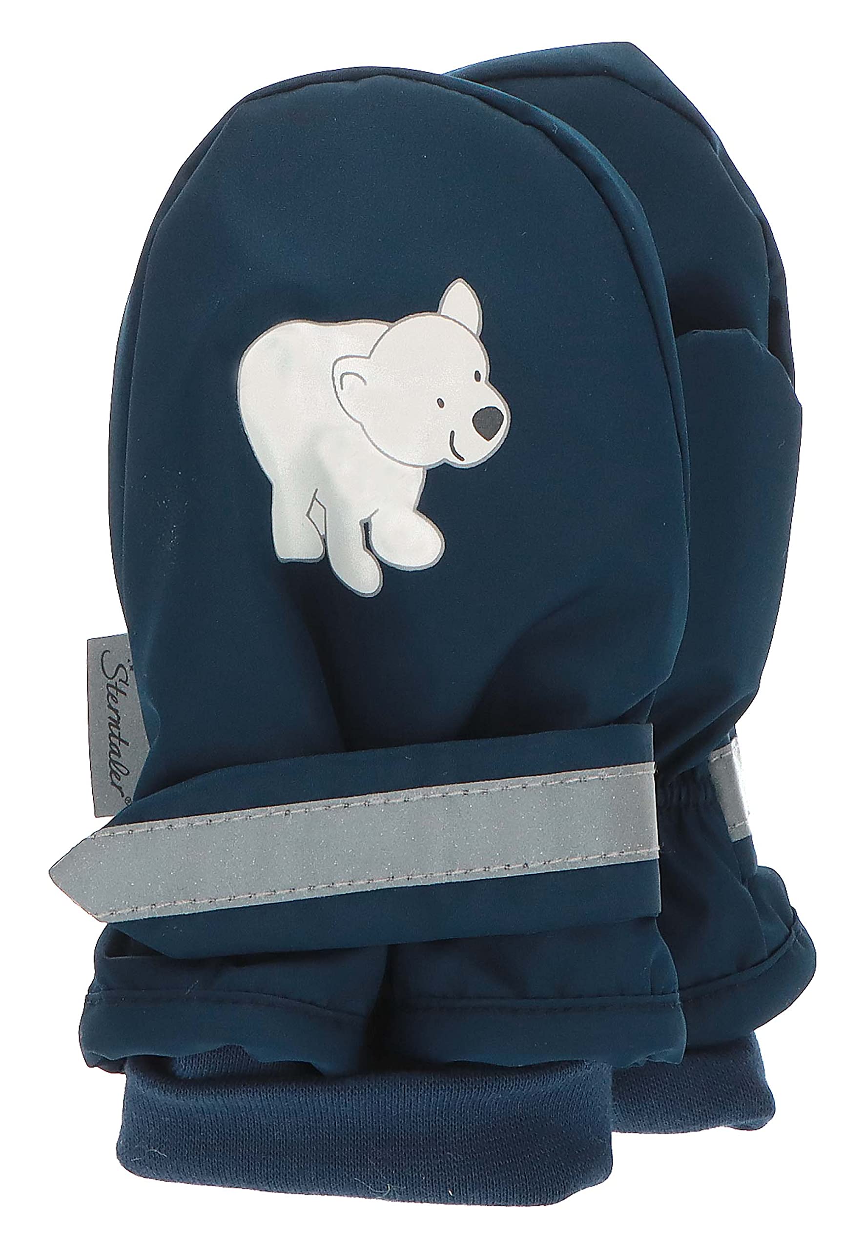 Sterntaler Unisex Kinder Daumen Eisbär Fäustlinge, Marine, 3