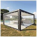 WLLKIY Vorhang für Draußen Transparente Planenvorhänge mit Ösen Winddichte Pergola-Seitenteile für Veranda Gazebo Innenhof, Anpassbar (Color : Clear, Size : 20x16'/6x5m)