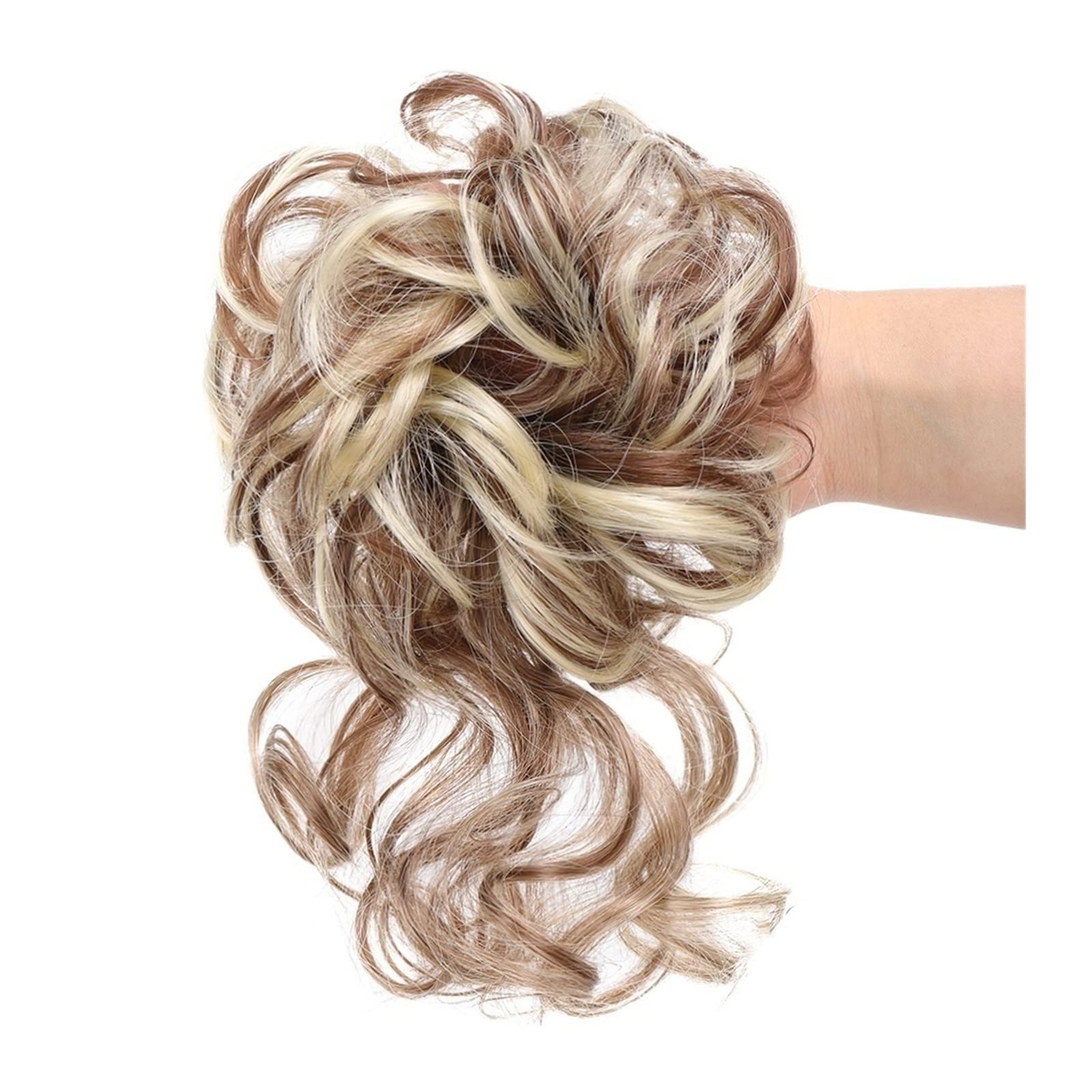 Haarteil Pieces Curly Chignon Donut Scrunchie for Frauen, unordentlicher Dutt, synthetische, zerzauste Hochsteckfrisur, Haarknoten, Verlängerung, elastisches Haarband Haarverlängerung(12H613)