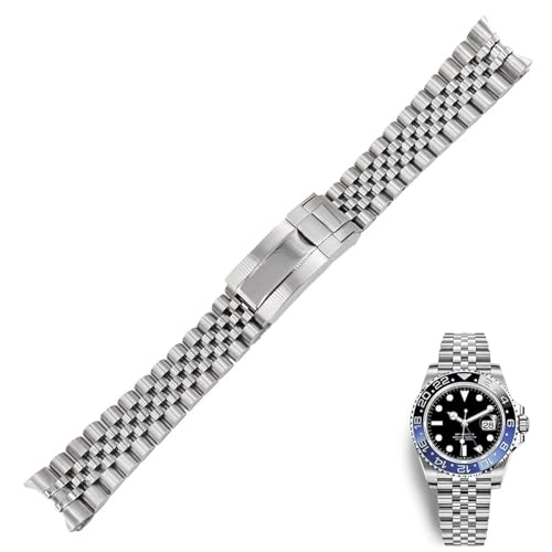 BANDKIT Ersatzarmband für Rolex GMT Master II 20 mm Edelstahl-Armband mit Austernverschluss, For GMT, Achat