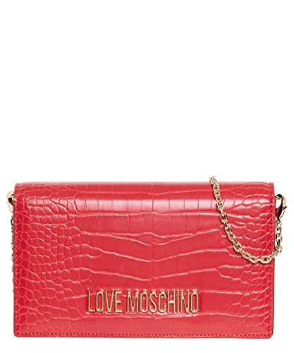 Love Moschino Damen Borsa Pu St.Croco Rosso Umhngetasche, Denimblau