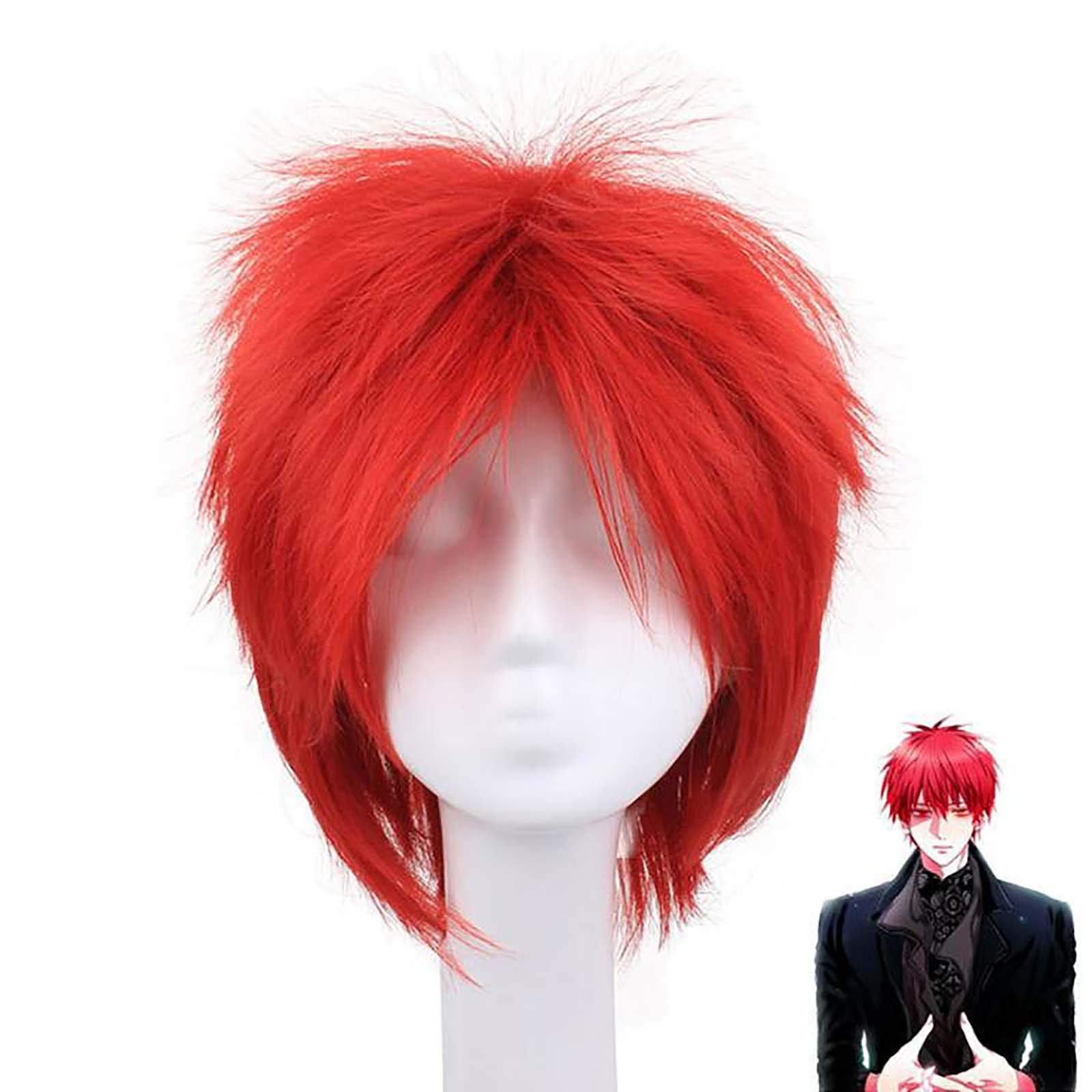 LINLINCD-Anime Coser Wig Perücken Anime Cosplay Basketball von Kuroko Akashi Seijuro Cosplay Perücken mit Perücken (Farbe: Rot) (Farbe: Rot)