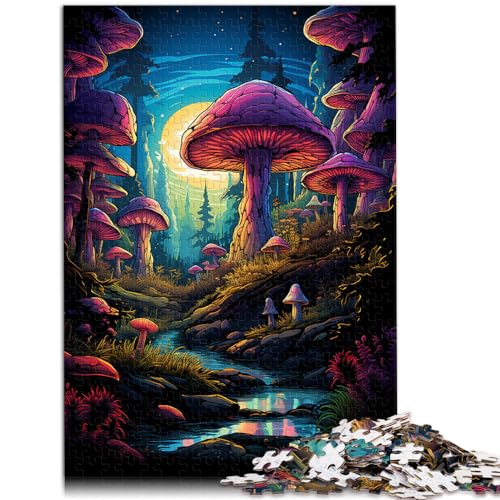 Puzzles zum Verschenken, Fantasievolle Bunte Pilze, 1000-teiliges Puzzlespiel, Holzpuzzles für Familienspaß und Spieleabende, 1000 Teile (50 x 75 cm)