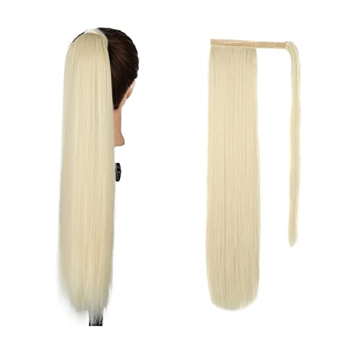 Ponytail Extension/Haarteil Langer, gerader, synthetischer Pferdeschwanz, Wickel-Around-Clip in Pferdeschwanz-Haarverlängerungen, 22 Zoll, natürliches, weiches, synthetisches, gerades Pferdeschwanz-Ha