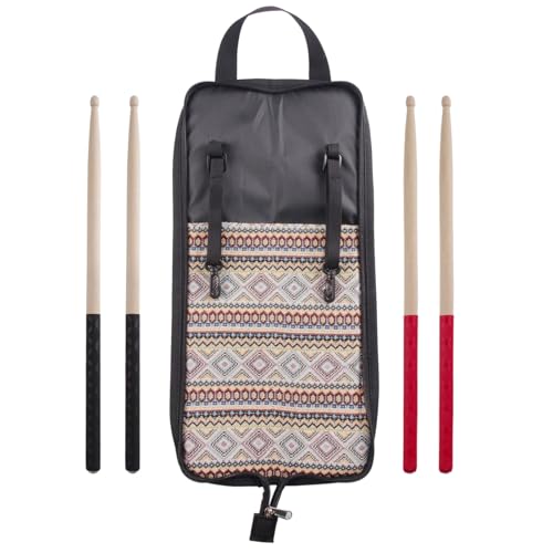 Tragbarer Drumstick Hängetasche, Drumstick Aufbewahrungstasche mit 5A Drumstick Percussion Stick Halter Schlägel Tasche Percussion Music Drum Zubehör Case