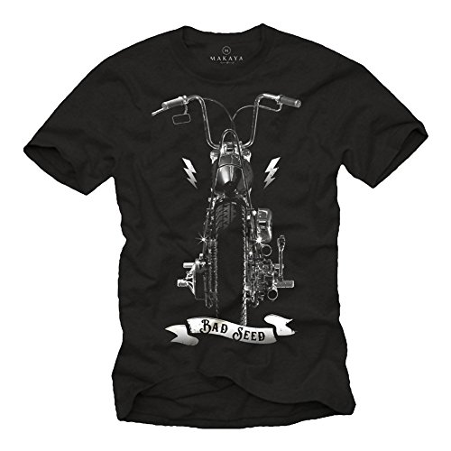 Anarchy Chopper T-Shirt für Männer BAD SEED Motorrad schwarz Größe XXXL