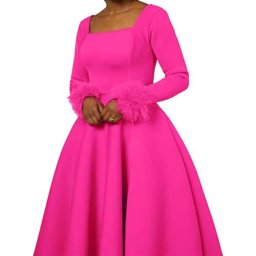 Lambo Frauen Partykleid Afrikanische Kleider, Einfarbige Langarm-Partykleidung, Elegantes Partykleid, Geschenk für Freundin, Mutter, Ehefrau