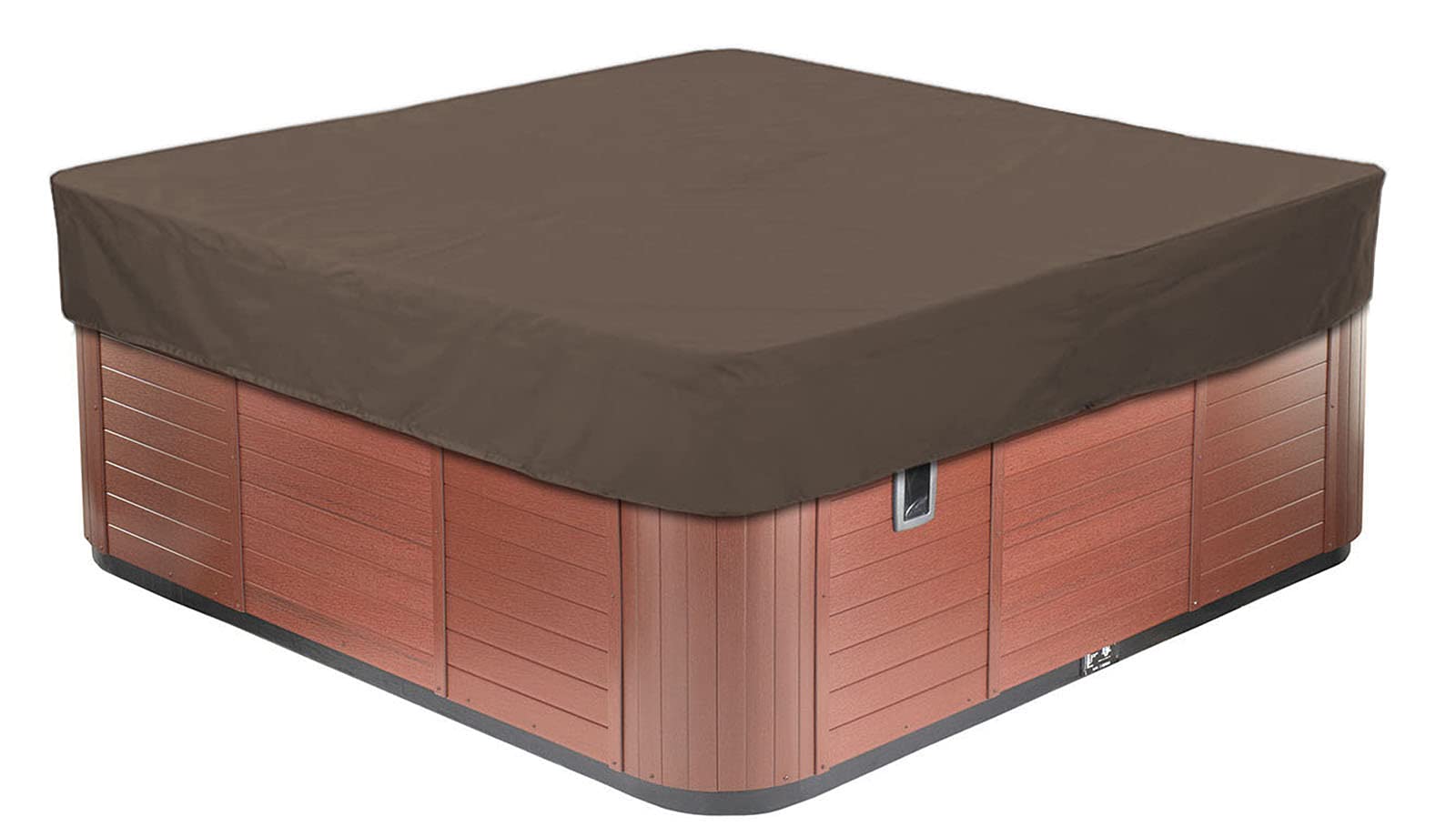 BaCover Outdoor Whirlpool Abdeckung, 210D Oxford-Gewebe Wasserdicht Spa Hot Tub Pool Abdeckun Quadratische Pool-Staubschut Mehrere Größen zur Auswahl,Kaffee,228x228x30cm